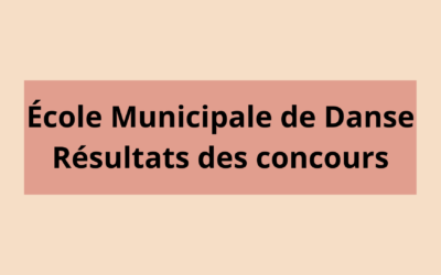 École municipale de Danse – Résultats concours