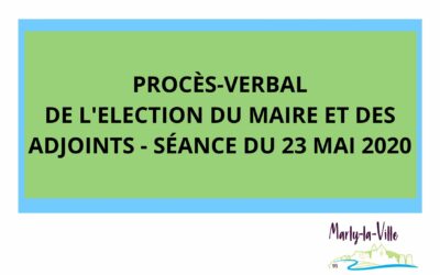 Procès-verbal de l&rsquo;élection du Maire et des adjoints – Séance du 23 mai 2020