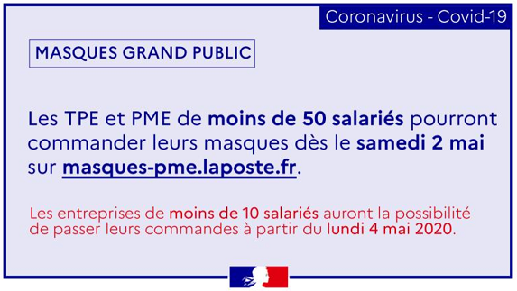 Mise en place d&rsquo;une plateforme de commercialisation et de distribution de masques grand public