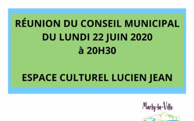Conseil municipal du Lundi 22 juin 2020
