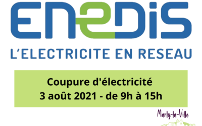 Mardi 3 août 2021 – Coupures d’électricité pour travaux