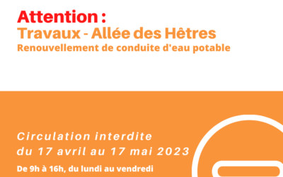 Allée des Hêtres : travaux à partir du 17 avril