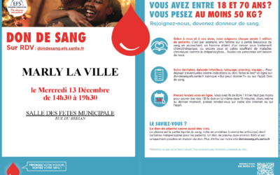 Don de sang le 13 décembre: en 1h, vous pouvez sauver 3 vies !