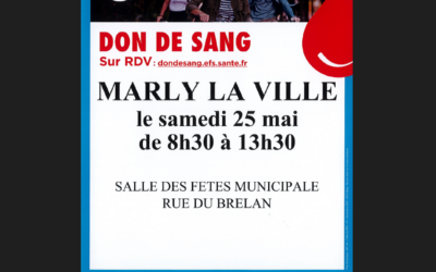 Collecte don du sang – 25 mai 2024