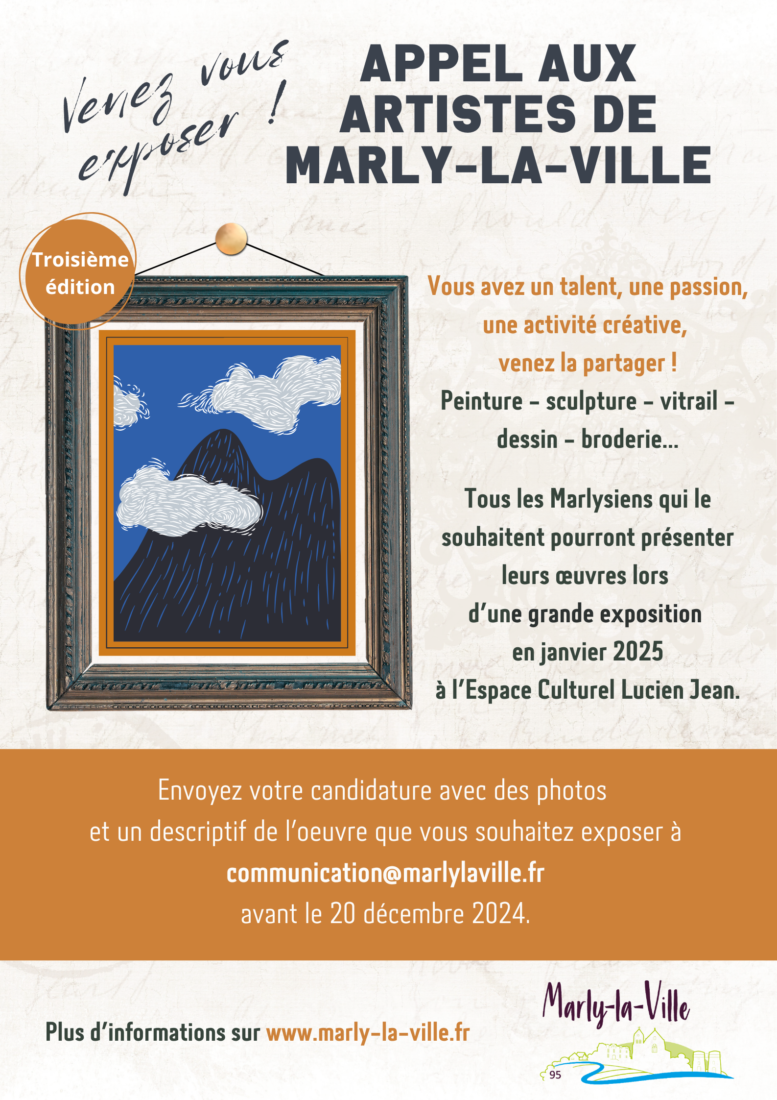 Appel aux artistes de Marly-la-Ville à l’occasion d’une grande exposition